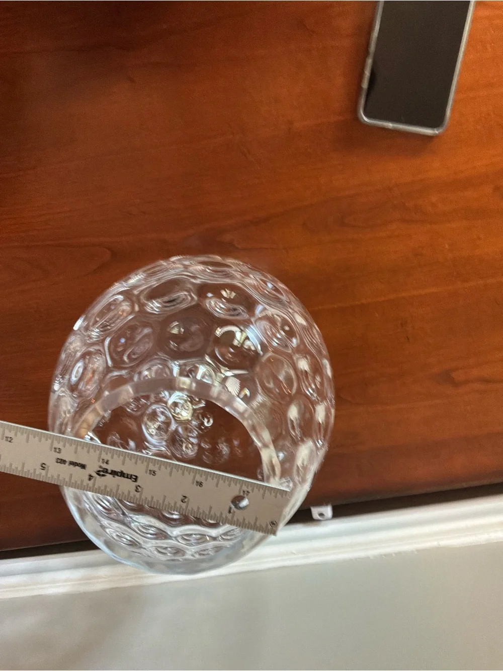 Vintage Bohemian Clear Textured Bubble Glass Large Vase